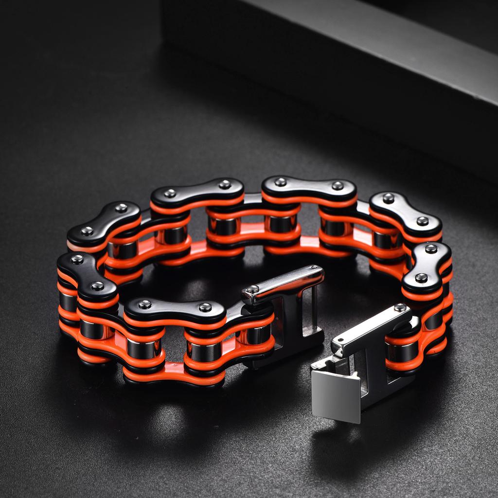 Personalized Titanium Steel Bicycle Chain, Men'S Atmospheric Simple Stainless Steel Bicycle Chain Bracelet, Locomotive Chain Bracelet