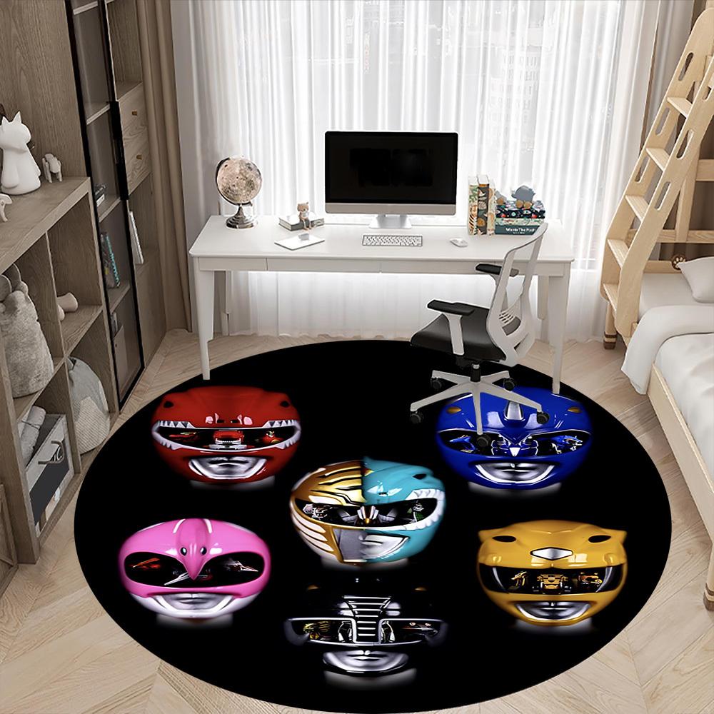 1pc Power Rangers HelmetsChair Carpet for Office, Non-slip, Soft and Durable Office Rug for Interior Decoration, Perfect for Office yy250925077 80cm by 80cm