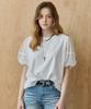 MAXZA Mesh Layered Balloon Sleeve Blouse T-Shirt