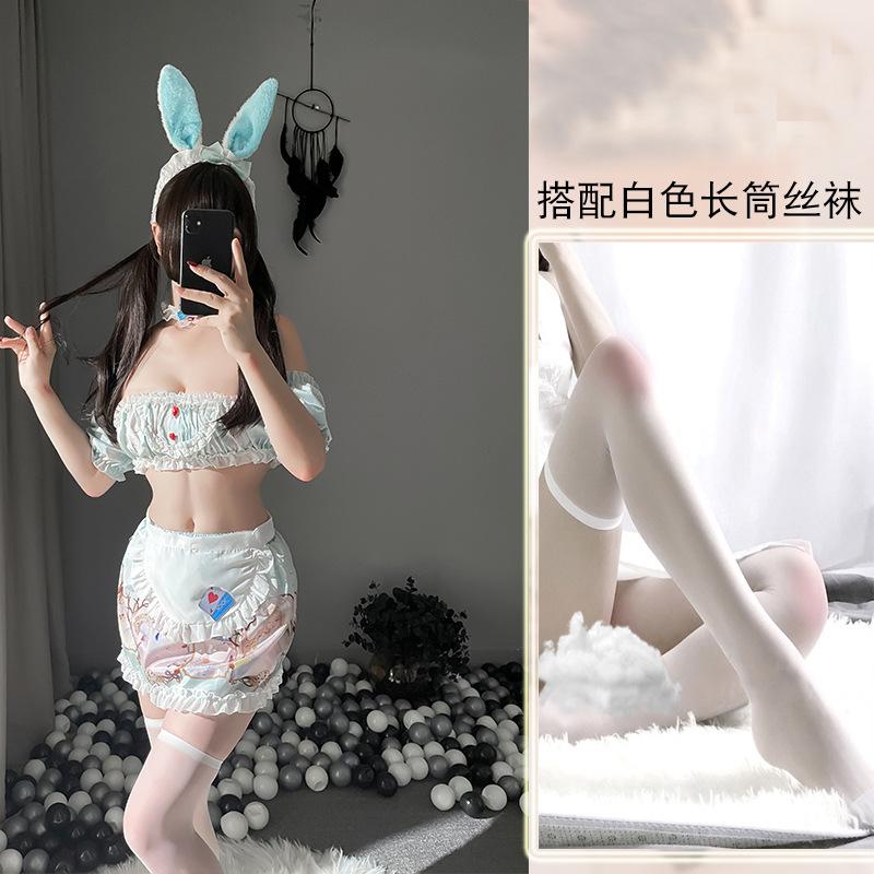 Sex lingerie sexy pure desire split two-dimensional Lolita print maid maid rabbit uniform set