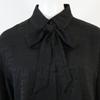 HERMES [Excellent Condition/Domestically Manufactured/24 Stainless Steel] 4E0603DC Mosaic Bowtie Collar Silk Long Sleeve Shirt tops 36 blackUsed