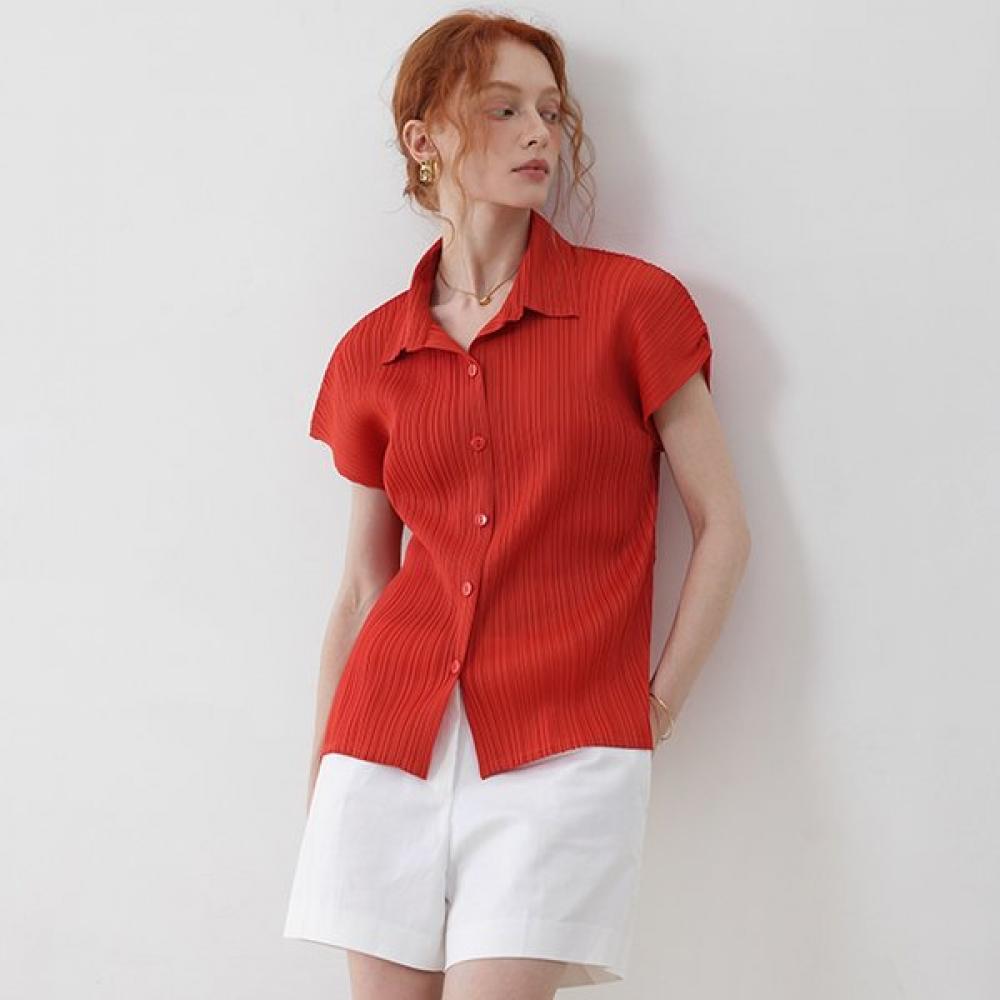 Tint Pleats Mood Collar Shirt FREE/BLACK