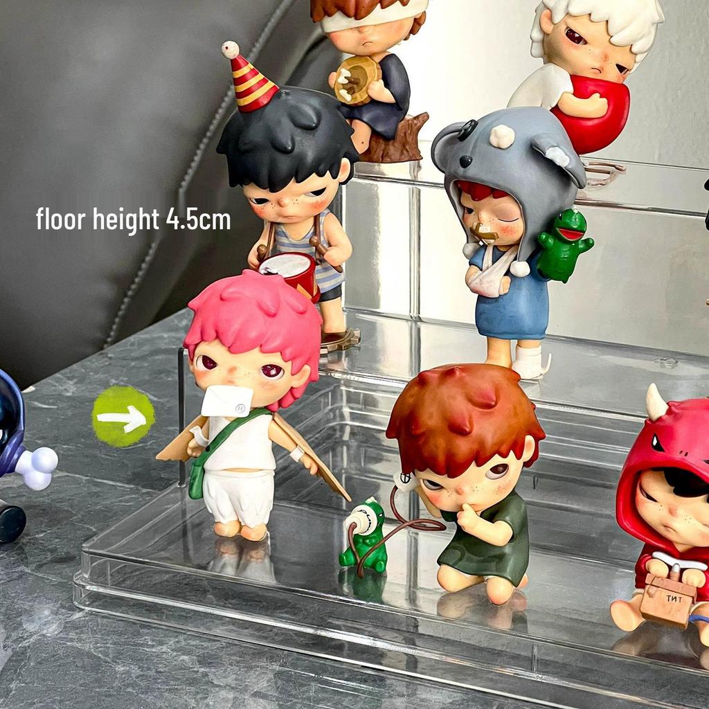 Large Acrylic Pop Mart Display Stand - Tiered, Dustproof, Blind Box Storage for Secret Forest and Ancient Castle Collections