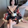 Large Size Sexy Villain Sexy Geisha Oroi Sex Low Collar Underwear Uniform Temptation Japanese Cheongsam Kimono