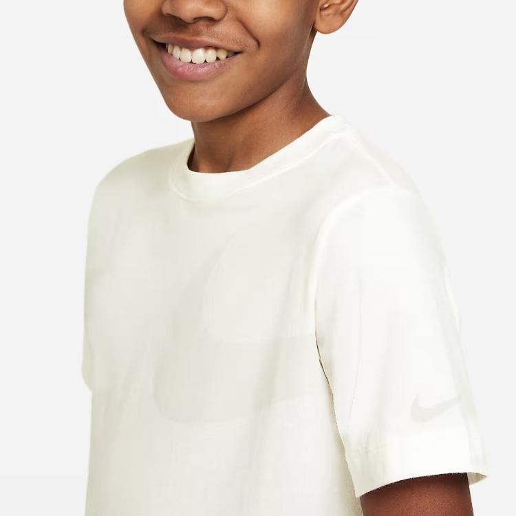 Nike Logo Print Round Neck Knitted Breathable Casual Short Sleeve T-Shirt Kids Tops DV2969-133