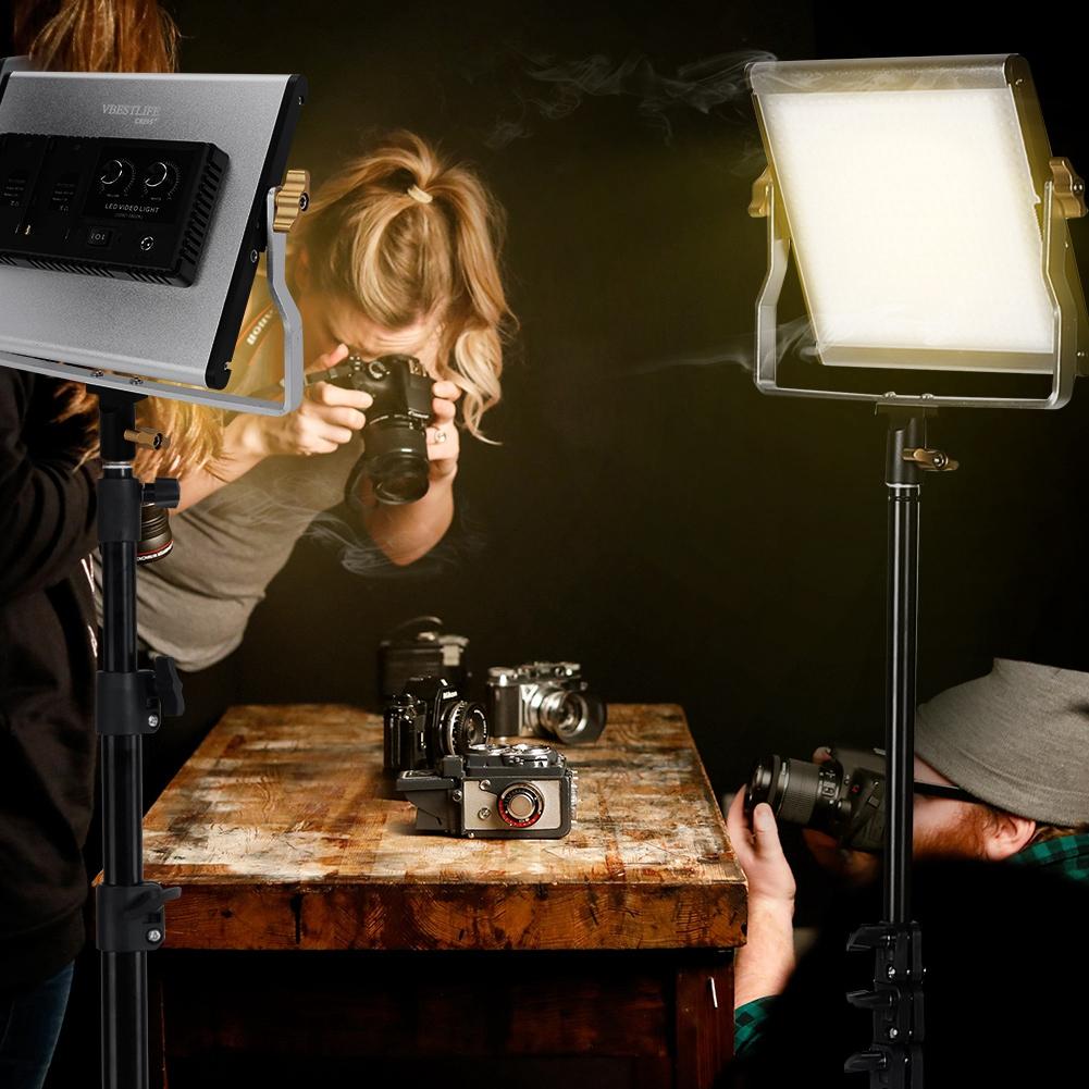 VBESTLIFE 2 Set Dimmable Bi color 3200 5600K CRI96+ LED Video Light Stands Kit