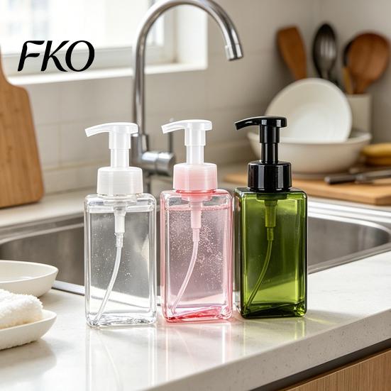 Facial Cleanser Foaming Bottle 250/450ML Press Soap Dispenser, Refillable Hand Shampoo Shower Gel Dispenser Container, Empty Pump Lotion for