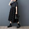 short sleeve Plus size vintage cotton Mesh patchwork floral new in dresses for women casual loose long summer shirt dress