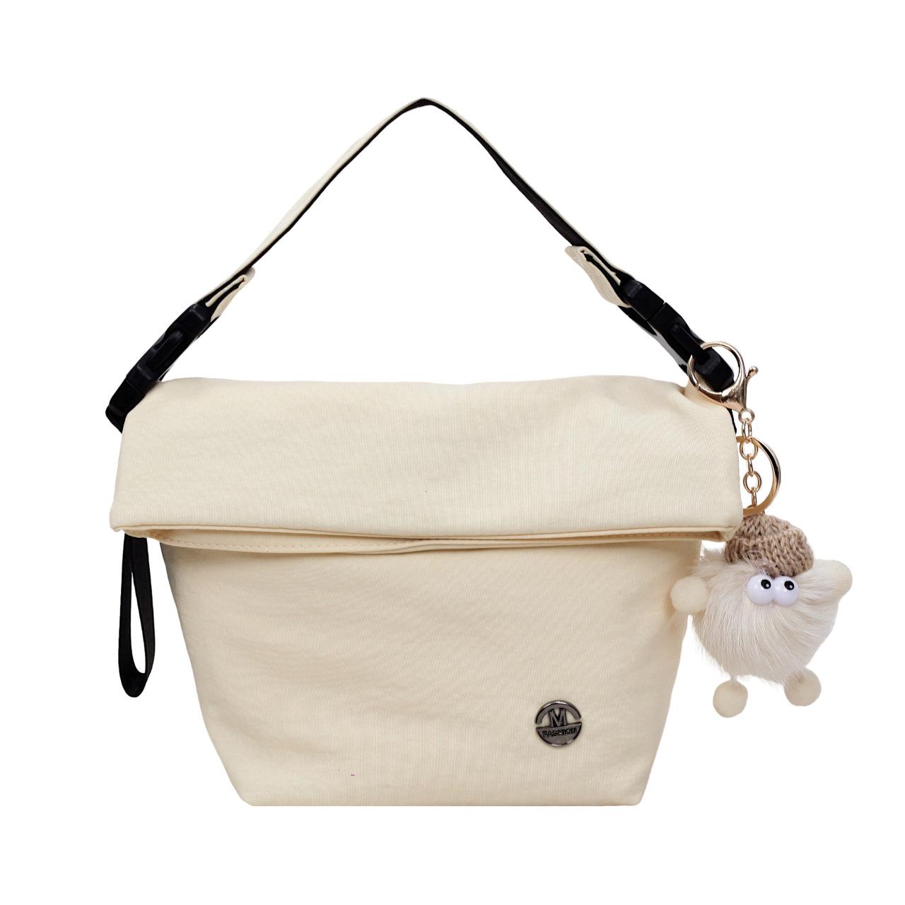 Плюшевая сумка-тоут в корейском стиле с милым брелоком - Универсальная сумка на плечо и кроссбоди