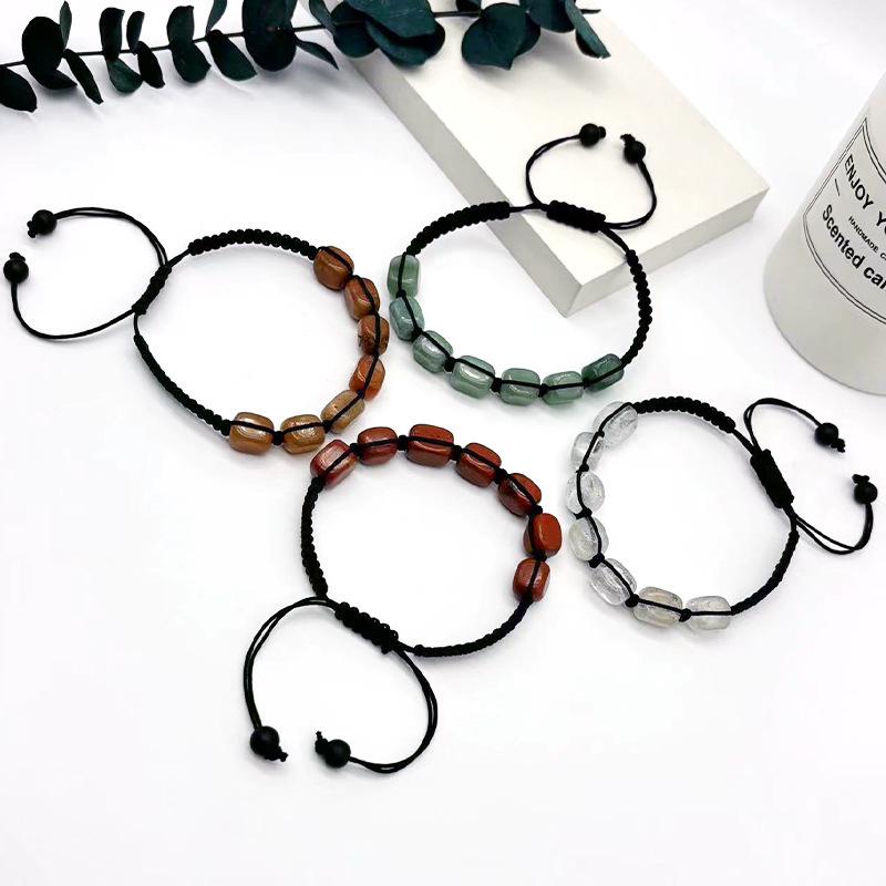 European & American Natural Tiger Eye Stone Beaded Adjustable Woven Bracelet