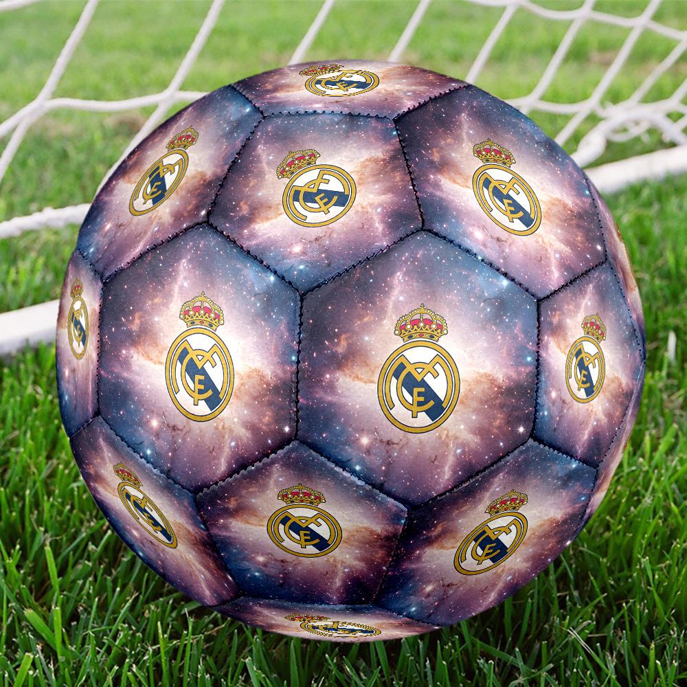 Pallone da Calcio con Stemma Real Madrid Taglia 5 Cucito a Macchina per Interni/Esterni Universale Calcio regalo perfetto per gli appassionati di sport