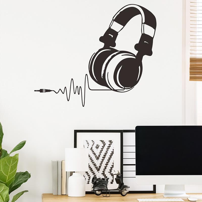Gamer Jongen met Headset Muurstickers, Coole Gaming Kamer, Jongenskamer en Arcade Decoratie, Zelfklevende Wandkunst