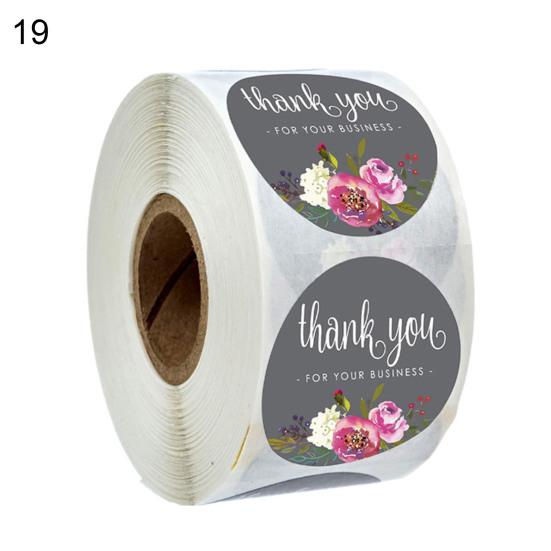 500Pcs Floral Pattern Thank You Stickers Roll Gift Wraps Wedding Card Decals