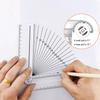 30cm Folding Geometric Ruler Angle Measurement Circular Drawing Ruler  Office Use