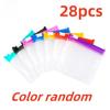 28/7pcs Zipper Eco Friendly Bag Reusable Colored Plastic Zipper Storage Bag for Storing Medications Accessories Anti Oxidation