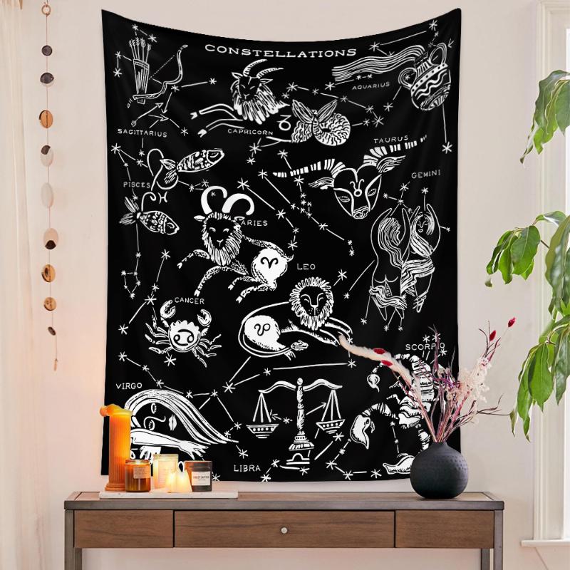 Bohemian Style Tapestry Mysterious Polyester Fiber Wall Hanging, Beautiful Bedroom Living Room Home Decoration