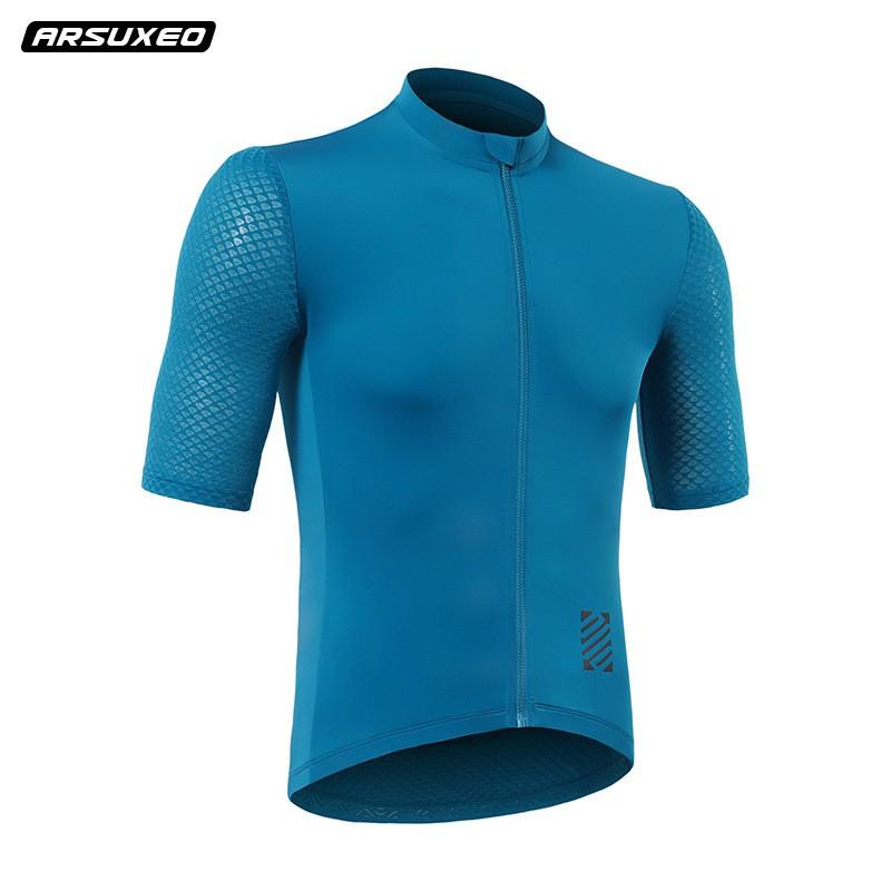 Mens Cycling Jersey Short Sleeve Breathable Quick-Dry Compression Fit Road Bike Sports