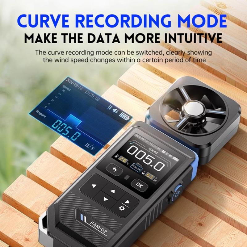 Pocket Size Wind Speed Gauge Measuring Wind Temperature Wind Chill Humidity Digital Anemometer Digital Airflows Meter