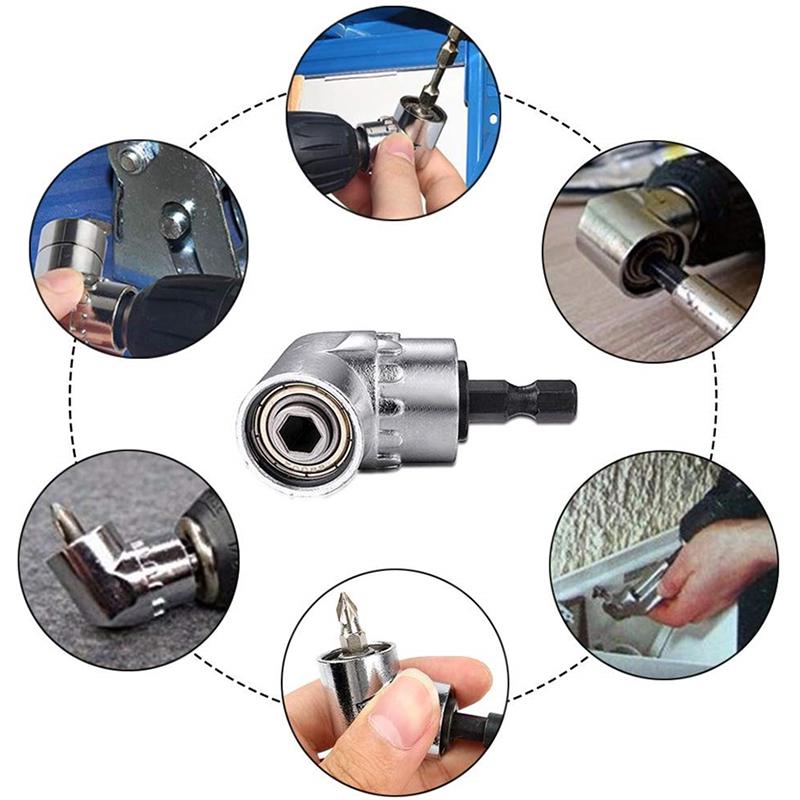 2pcs Right Angle Drill Attachment Adapter Power 1//4/" Flexible Shaft Bits Pack