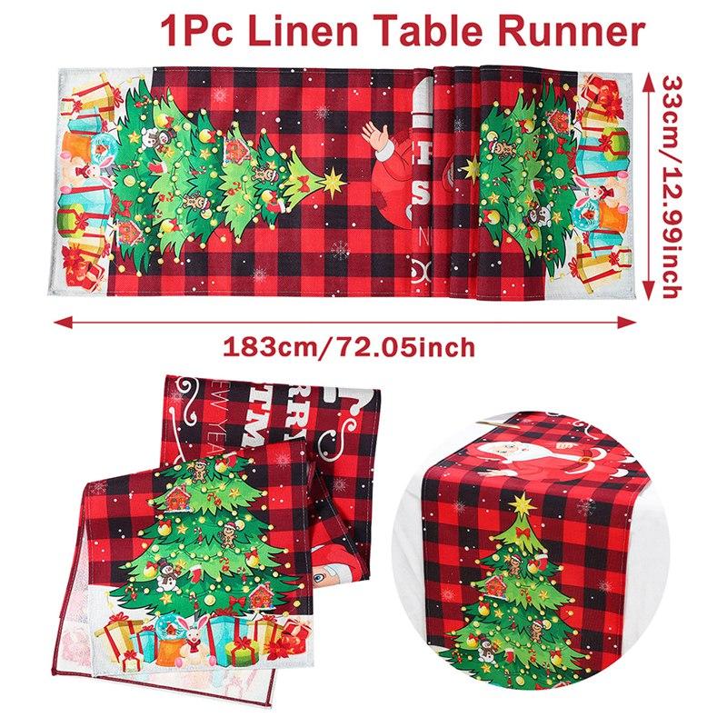 Christmas Table Runner Christmas Decorations for Home 2024 Xmas Party Decoration Ornaments Navidad Natal New Year Gifts 2025