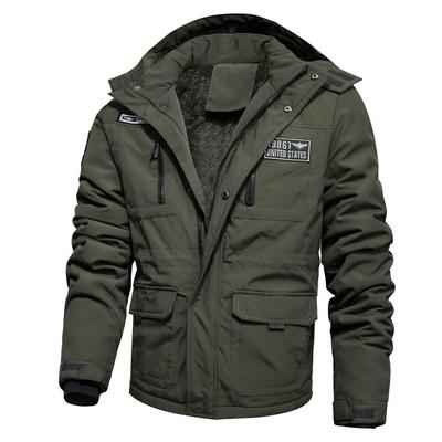Jaqueta militar de inverno masculina de qualidade de marca corta-vento quente ao ar livre forrado de lã sobretudo casual fino casaco tático masculino parkas