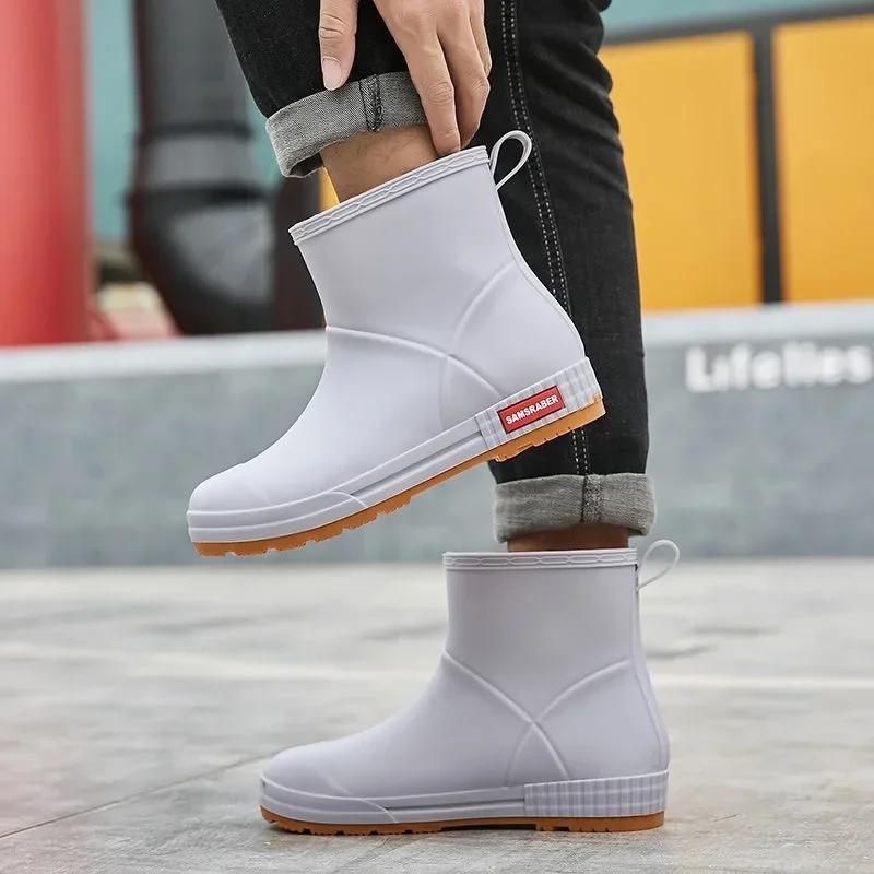 Fashion Rubber Water Boots Women Rain Boots Spring Outdoor Fashion Casual Rain Shoes Women 2025 Winter Thicken Cotton Cover Work Boots