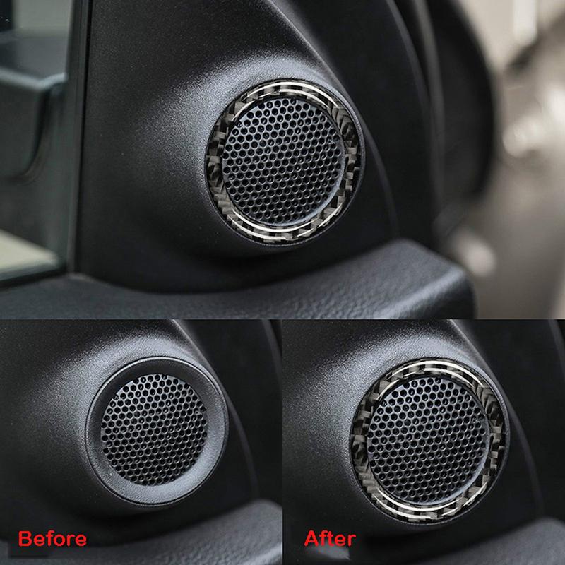 Auto-Carbonfaser-Look Fronttür-Stereo-Lautsprecher-Zierring für Jeep Grand Cherokee 2011–2017 2018 Innenausstattung
