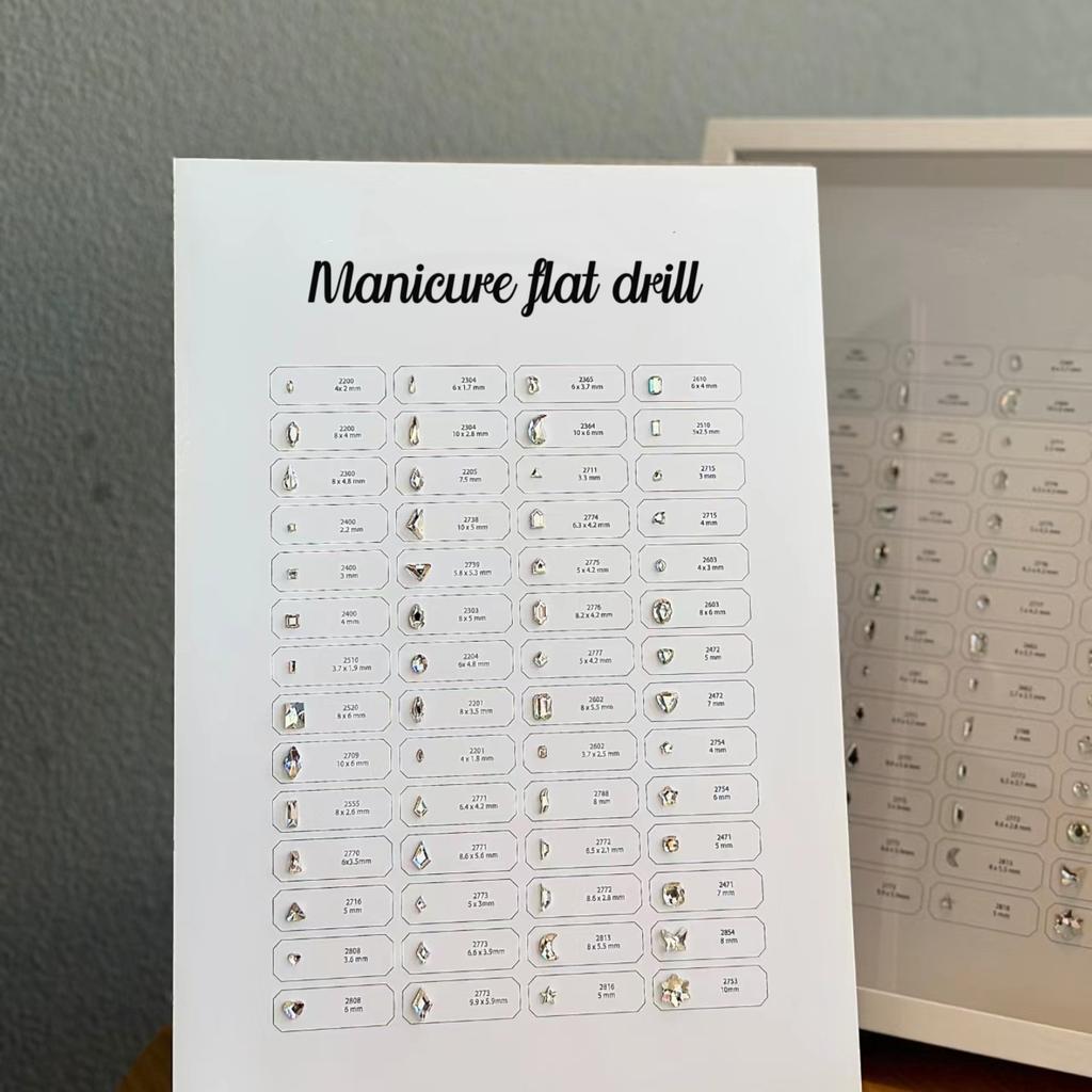 Nail Art White Flat Bottom Special-Shaped Diamond Size Mini Water Drop Love Square Transparent Diamond Jewelry White Rectangular Diamond