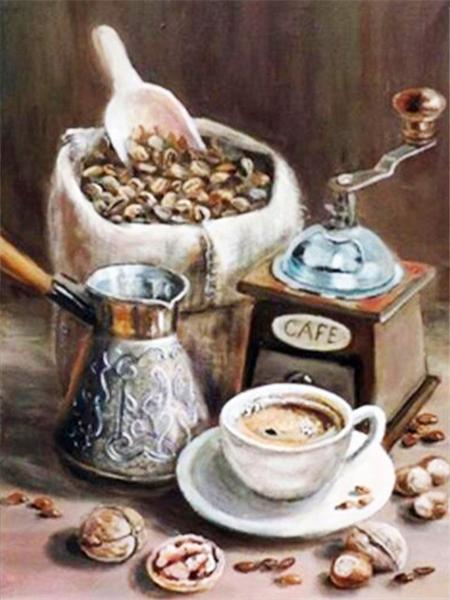 Diamond Art Painting Mosaic Coffee Cup Home Decor Embroidery Cross Stitch Beans Full Square/round Crystal Picture