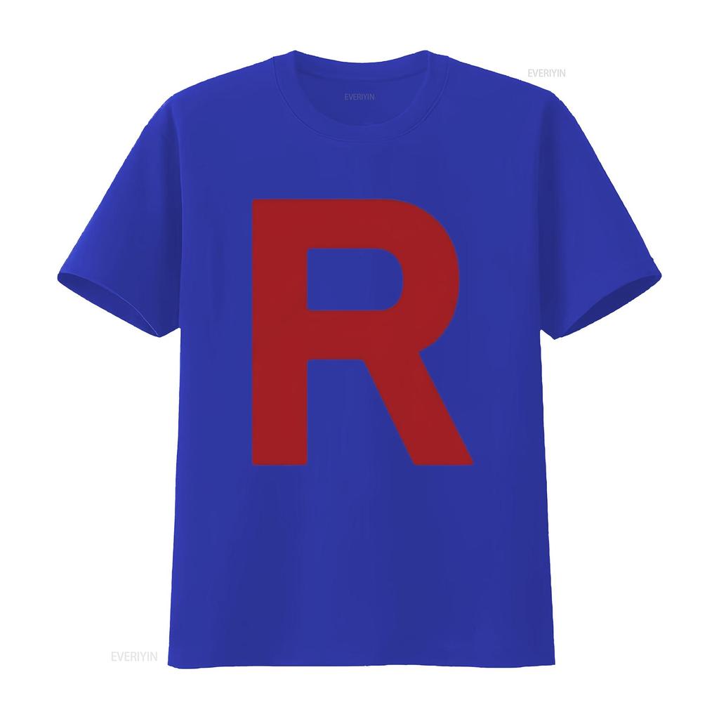 Team Rocket Inspiriertes T-Shirt Kostüm Erwachsenen Halloween Für Männer Schwarz Klein Vintage Gewaschenes Oberteil Für Den Alltag Weich Bequem