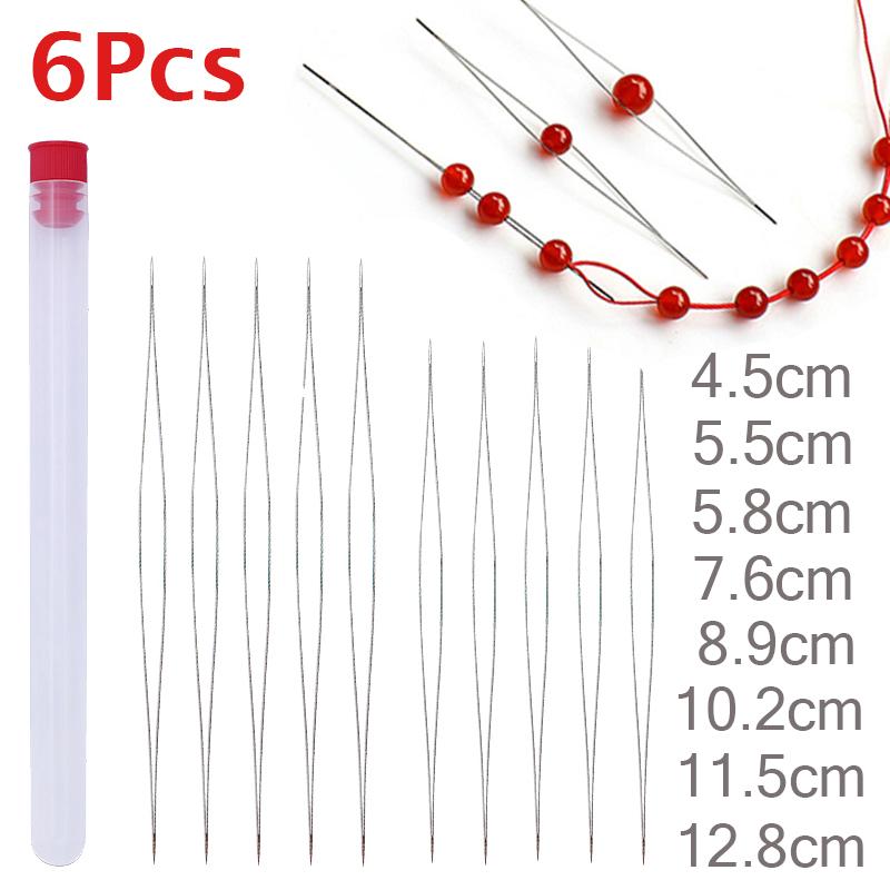 Beading Needles Seed Beads Needles Big Eye DIY Beaded Needles Collapsible Beading Pins Open Needles for Jewelry Making Tool