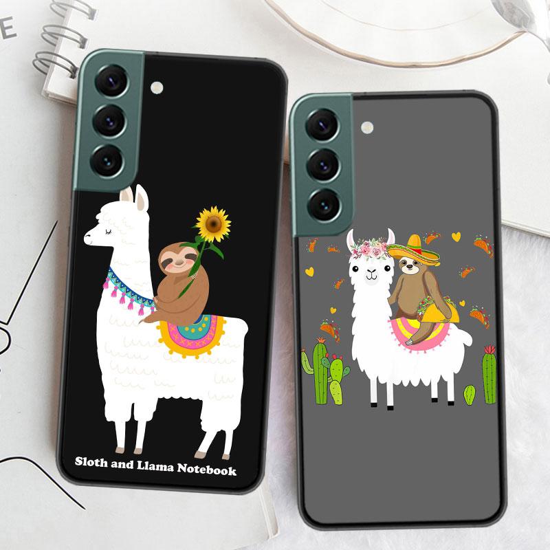 Cute Cartoon Llama Phone Case For Samsung Galaxy A12 A22 A32 A42 A52 A72 A54 A34 A24 A14 A73 A53 A33 A23 A13 5G F52 F62 Cover Sh