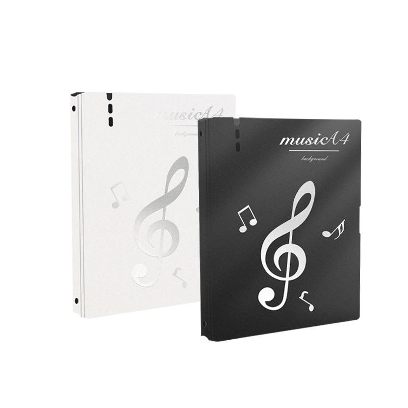 Loose-leaf Music Binder: Removable, Non-reflective, Transparent Piano Sheet Music Insert Holder (White,A4-20page) белый