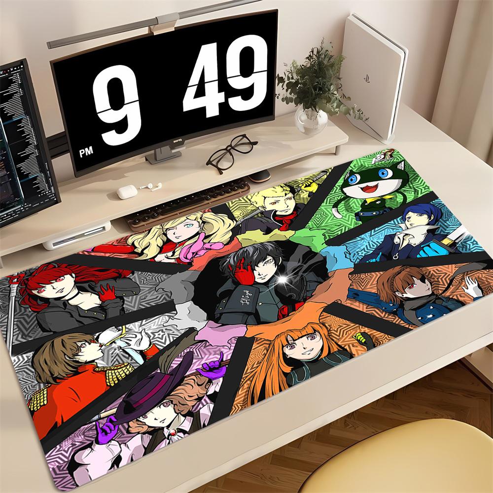 Tappetino per Mouse da Gioco Grande Tappetino per Scrivania Antiscivolo Bordi Cuciti Stampa Persona Anime Tappetino per Tastiera per Giocatore Ufficio a Casa