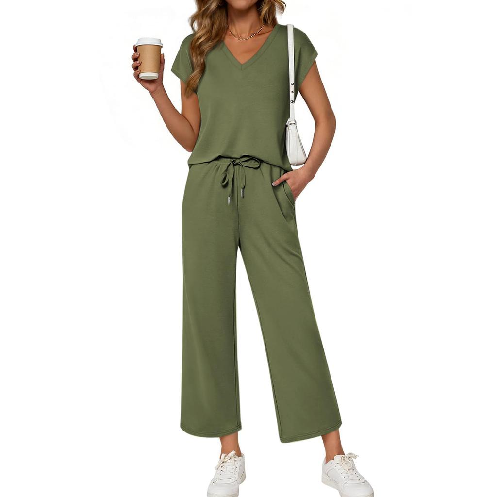 Women's Loose-Fit -Color Casual Set