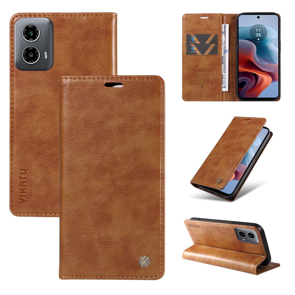 Lichee Pattern PU Leather Card Slots Wallet Phone Case for Motorola Moto G53,G14,G32,G54,G84,G34,G04,G24,G04s,E14,Edge 40,Edge 50 Fusion...