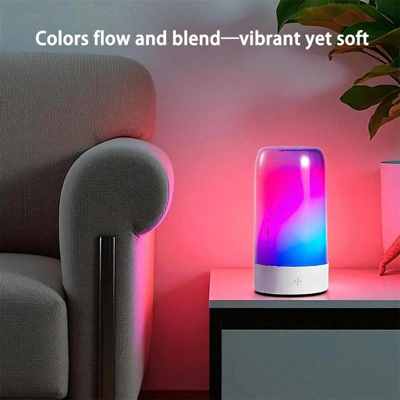 Portable Touch Control Table Lamp Dimmable RGB USB Color-Changing Cozy Mood Light for E-sports Party Venues