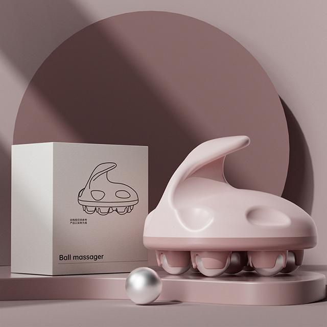 Hand Roller Massager With 360 Metal Balls For Neck Back Thigh Pain Relief Deep Tissue Muscle Relax Body Massage Tool