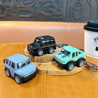 Cool Pull Back Off-road Vehicle Keychain Pendant Fun Decompression Kids Toy Bag Pendant Inertia Driving Buggy Boy Gift