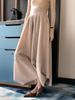 Elegant High-Waisted Wool Skirt Pants - Women's Wide-Leg, Solid Color, Knitted Trousers for Autumn & Winter