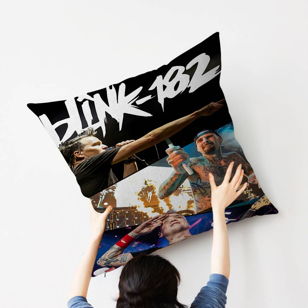 B-Blink 182 Rock Band Cushion Cover Car Throw Pillow Case For Sofa Car Christmas Gift 40X40Cm 45X45Cm