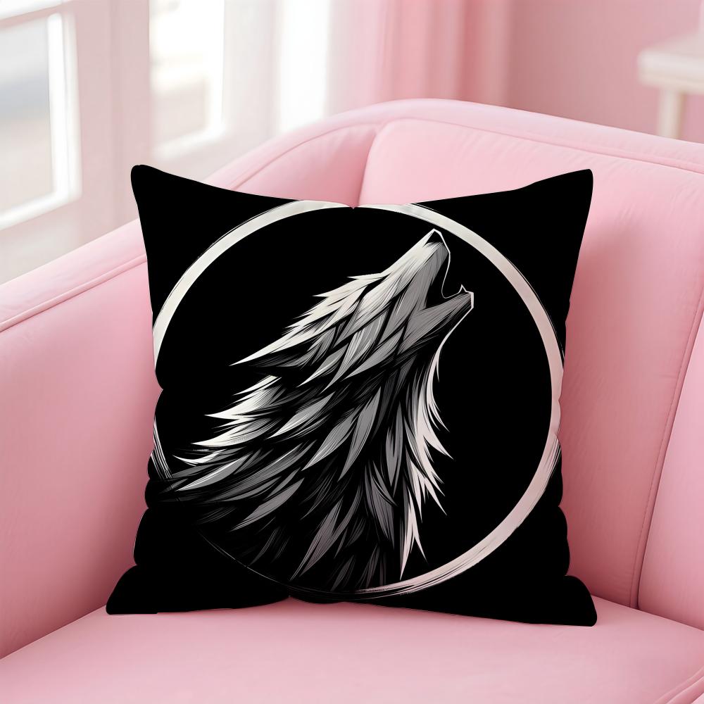 Gray Wolf Cushion Cover Linen Cushion Cover Soft Decorative Case For Sofa Home Decor