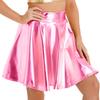Dámská lesklá kovová minisukně s vysokým pasem Clubwear Rave Party Dance Kostým
