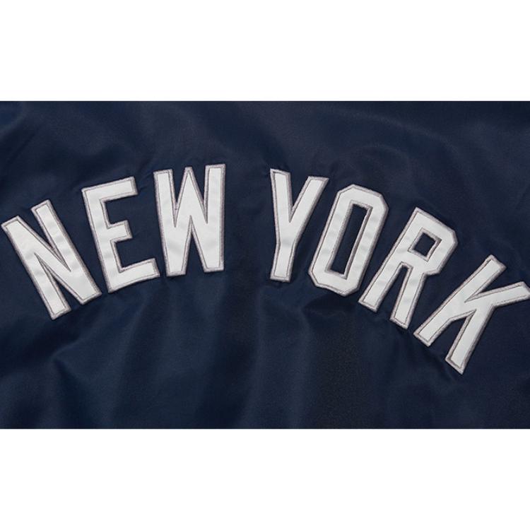 New Era MLB New York Yankees Thick Striped Letter Pattern Long Sleeve College Style Baseball Jacket Unisex Jackets Navy-Blue 14179152