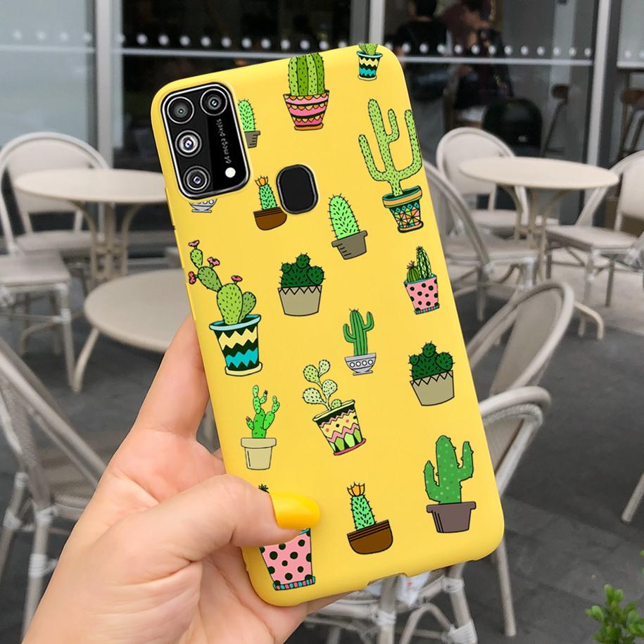 Silikonový kryt Pro Samsung M31 M 31 Obal Čerstvá květina Pírko Nárazuvzdorný kryt telefonu Pro Samsung Galaxy M31s M31 s M315 M317 Etui