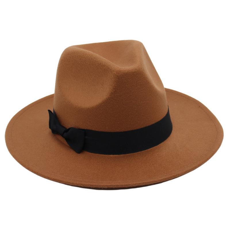 Vintage Performance Zylinder Schleife Anzug Jazzhut Herren und Damen Ausländischer Filzhut Hepburn Tweedhut