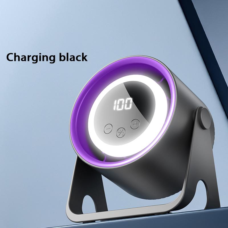 USB Desktop Fan with 100 Speed Digital and Battery Display, Silent Desktop Fan with Multi-directional Rotation and Night Light