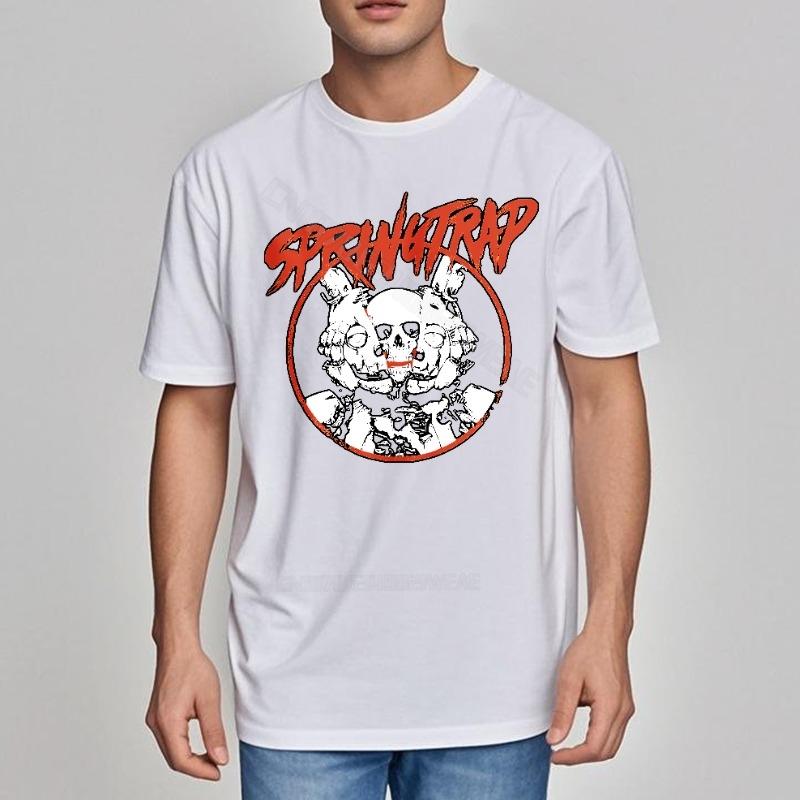 Unisexs Tshirt Quickdry Cheap Tshirt Springtrap Skull In Orange Circle Adult Minimalist Tshirt Minimalist Short Sleeve Shirt