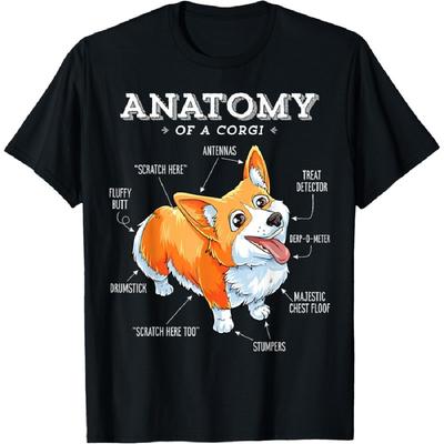 Anatomie van een Corgi Grappige Hondenliefhebbers Mannen Vrouwen Jongens Meisjes T-shirt