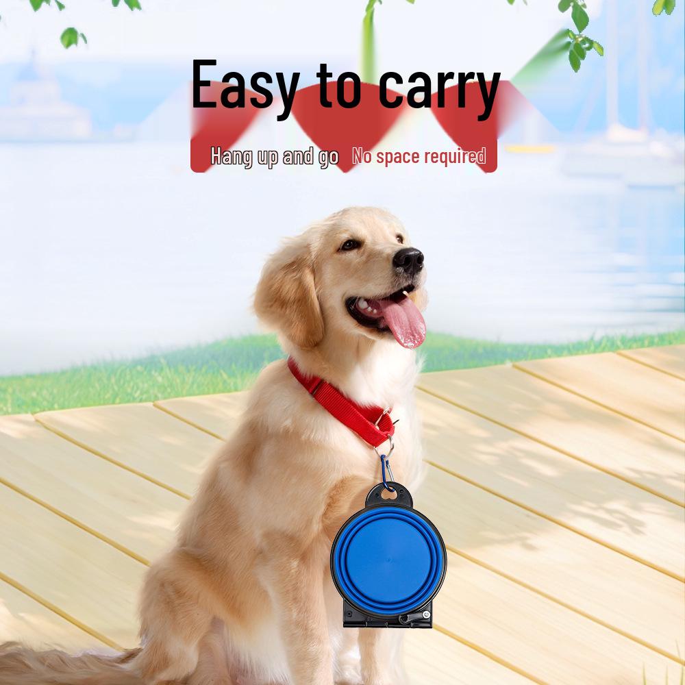 Foldable TPE Pet Double Bowl - 350ml Portable Two-in-One for Dogs & Cats